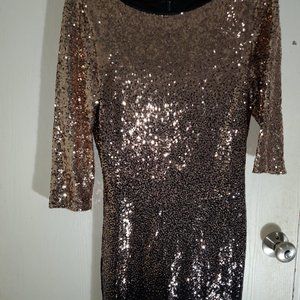 Ombre Gold/Black Sequin dress